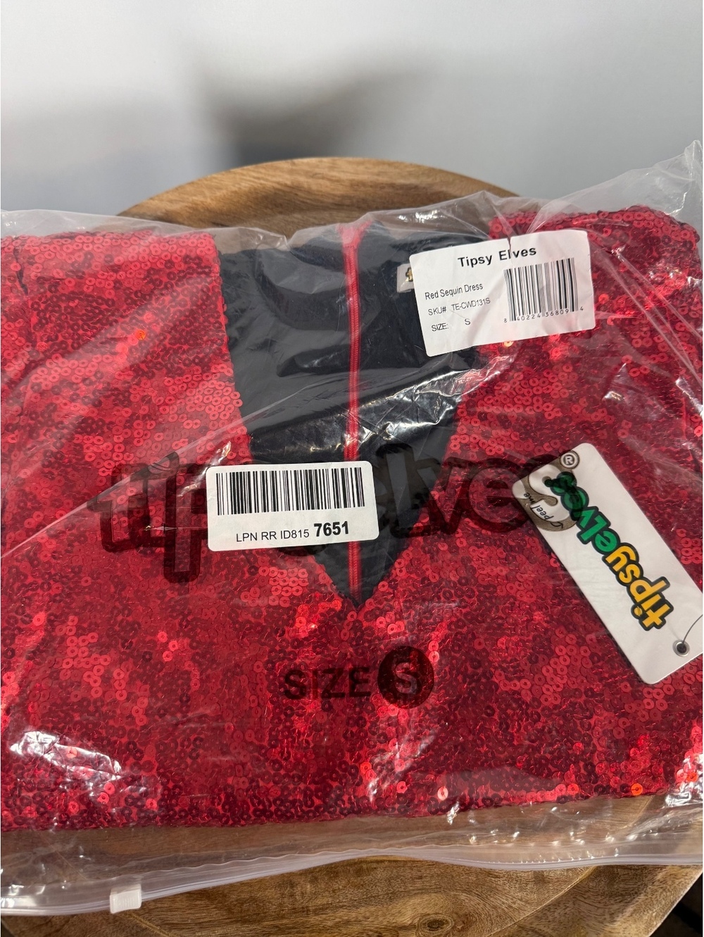 NWT Tipsy Elves Red Sequin Dress Party Dress Size Small - Picture 3 of 5